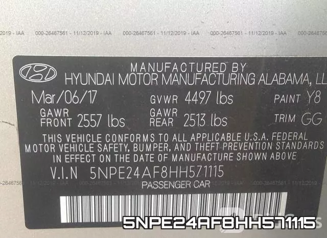 5NPE24AF8HH571115 фото 8