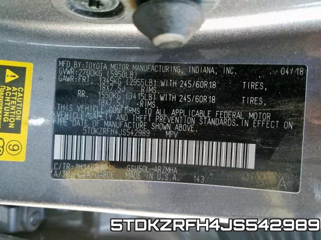 5TDKZRFH4JS542989 фото 2