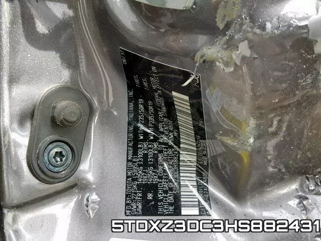 5TDXZ3DC3HS882431 фото 2