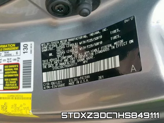 5TDXZ3DC7HS849111 фото 2