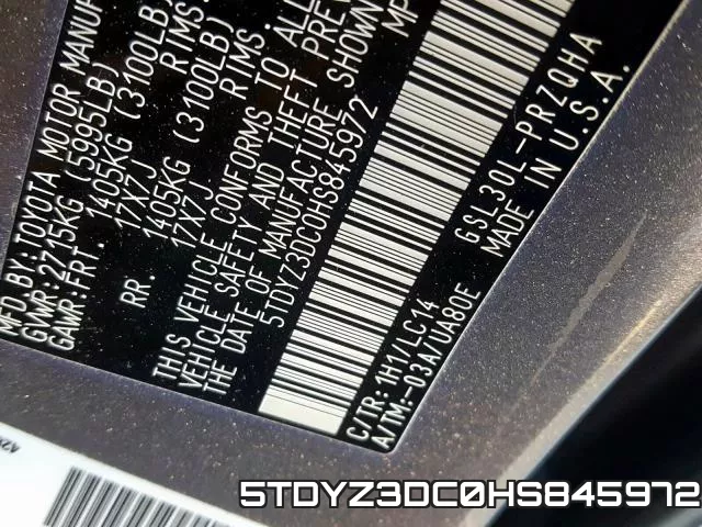 5TDYZ3DC0HS845972 фото 2