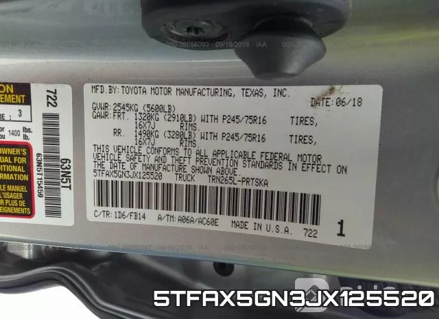 5TFAX5GN3JX125520 фото 9