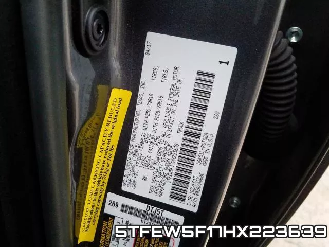 5TFEW5F17HX223639 фото 2