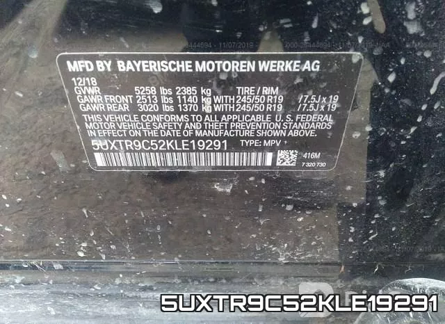 5UXTR9C52KLE19291 фото 4