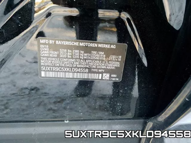 5UXTR9C5XKLD94558 фото 2