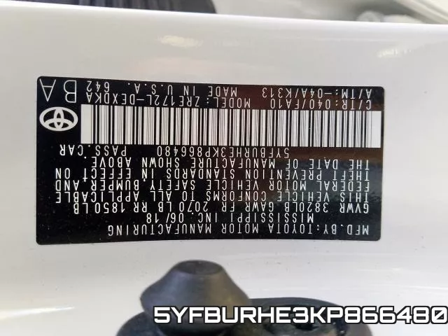 5YFBURHE3KP866480 фото 2