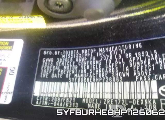 5YFBURHE8HP726062 фото 9