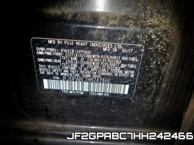 JF2GPABC7HH242466 фото 2
