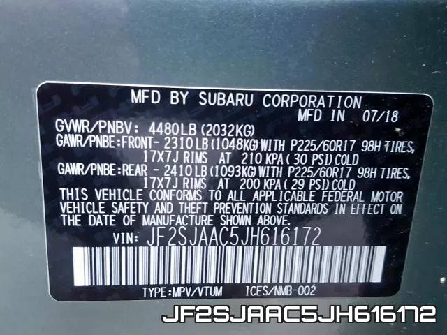 JF2SJAAC5JH616172 фото 2