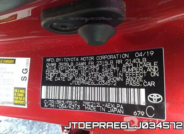 JTDEPRAE6LJ034572 фото 10