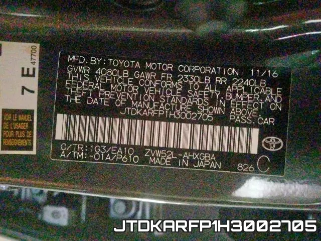 JTDKARFP1H3002705 фото 2