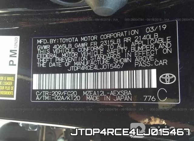 JTDP4RCE4LJ015467 фото 9