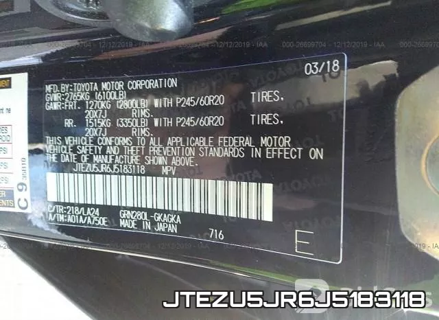 JTEZU5JR6J5183118 фото 9