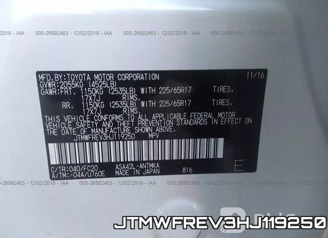 JTMWFREV3HJ119250 фото 10