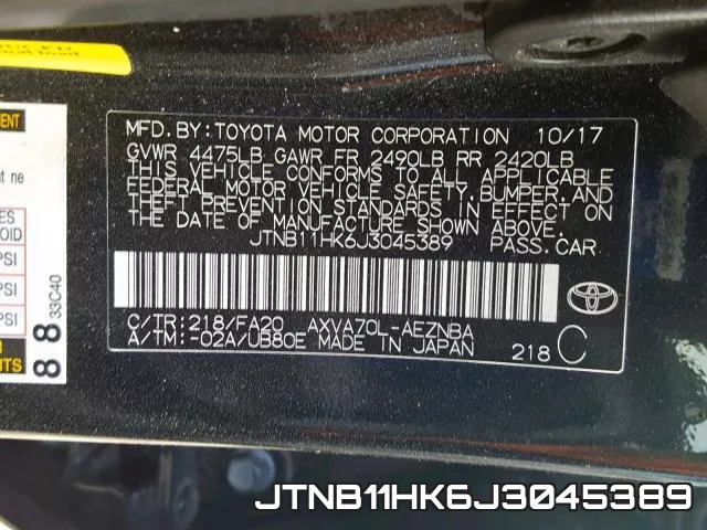 JTNB11HK6J3045389 фото 2