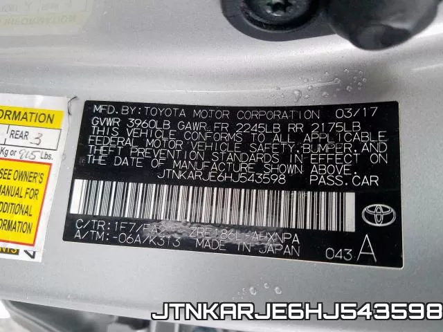 JTNKARJE6HJ543598 фото 2
