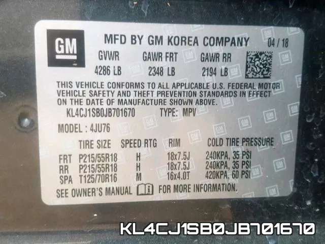 KL4CJ1SB0JB701670 фото 2