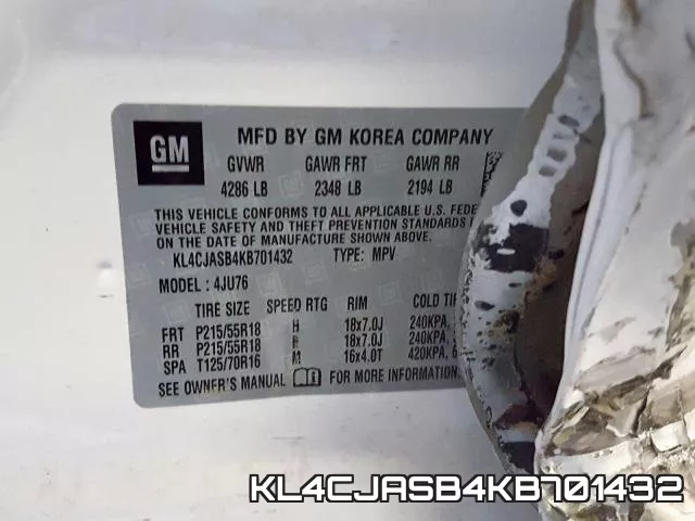 KL4CJASB4KB701432 фото 2