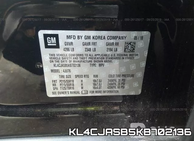 KL4CJASB5KB702136 фото 8