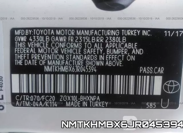 NMTKHMBX6JR045394 фото 7