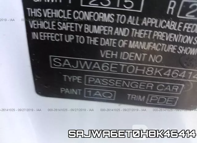 SAJWA6ET0H8K46414 фото 9