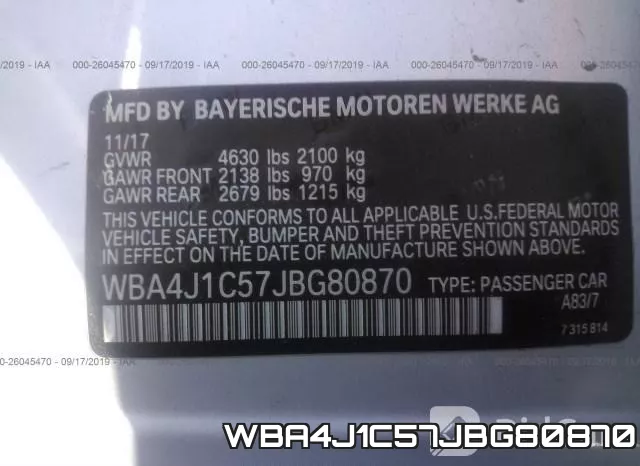 WBA4J1C57JBG80870 фото 9