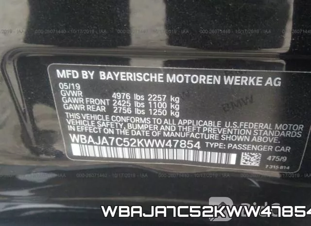 WBAJA7C52KWW47854 фото 7