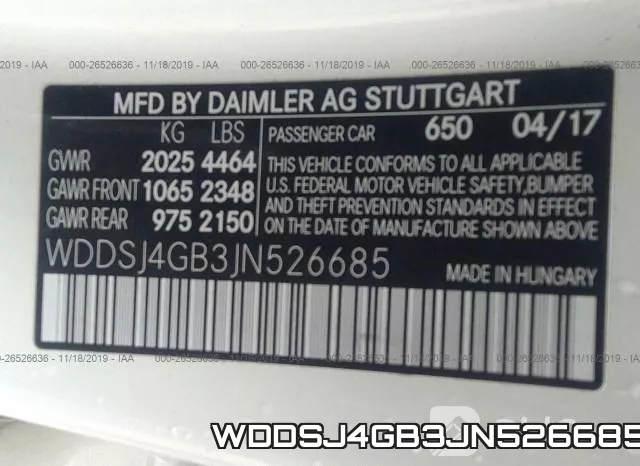 WDDSJ4GB3JN526685 фото 9