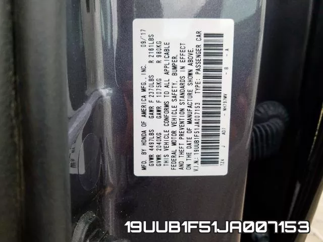 19UUB1F51JA007153 фото 2