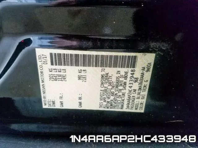 1N4AA6AP2HC433948 фото 2