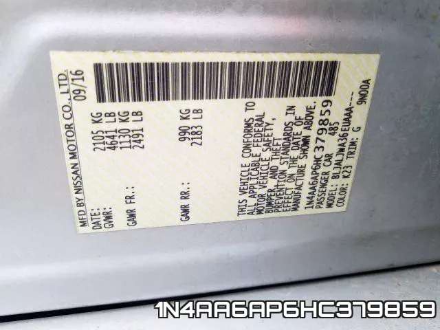 1N4AA6AP6HC379859 фото 2