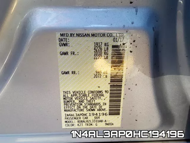 1N4AL3AP0HC194196 фото 2