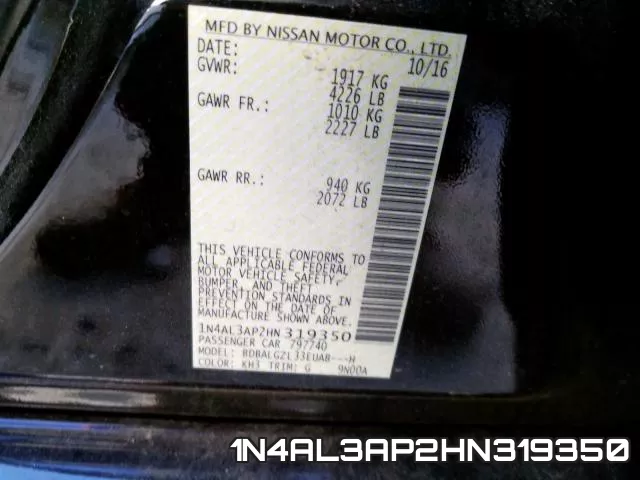 1N4AL3AP2HN319350 фото 2