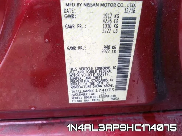 1N4AL3AP9HC174075 фото 2