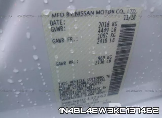 1N4BL4EW3KC137462 фото 10