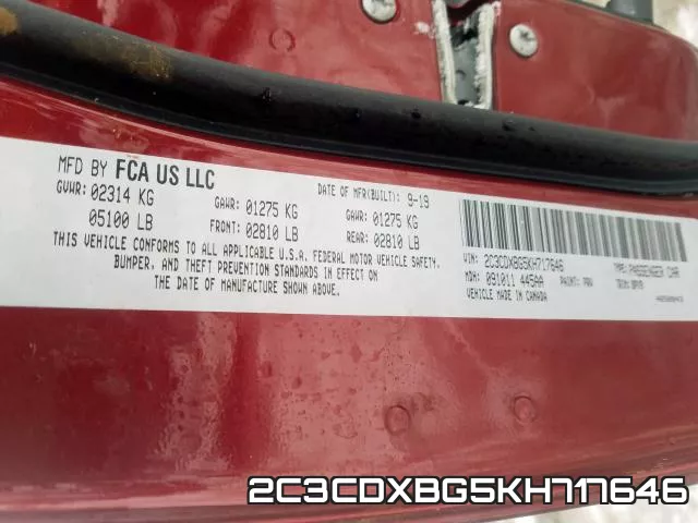 2C3CDXBG5KH717646 фото 2