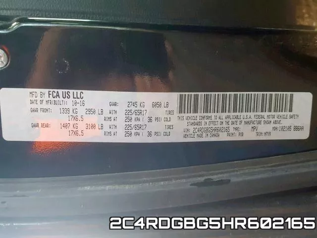 2C4RDGBG5HR602165 фото 2