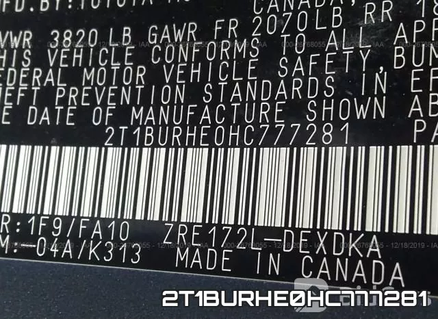 2T1BURHE0HC777281 фото 10
