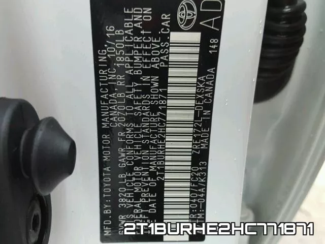2T1BURHE2HC771871 фото 2