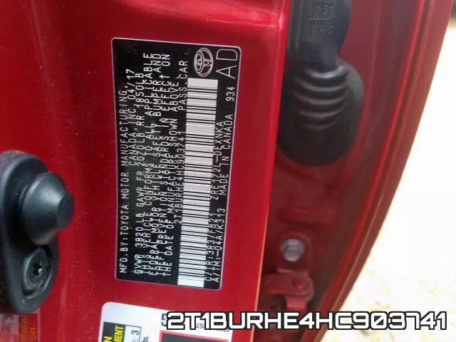 2T1BURHE4HC903741 фото 2