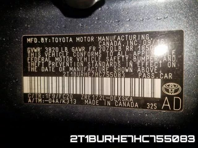 2T1BURHE7HC755083 фото 2