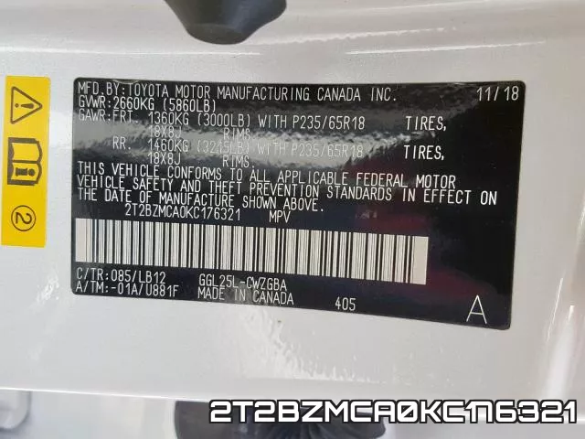 2T2BZMCA0KC176321 фото 2