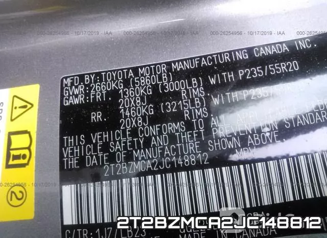 2T2BZMCA2JC148812 фото 10