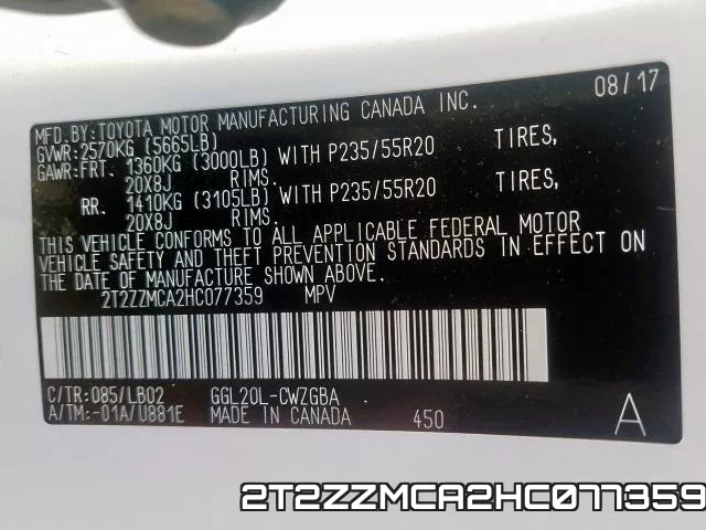 2T2ZZMCA2HC077359 фото 2