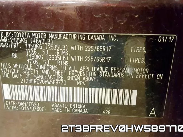 2T3BFREV0HW589770 фото 2