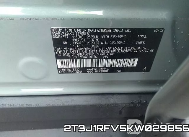 2T3J1RFV5KW029856 фото 8