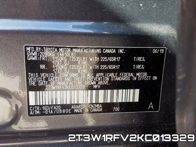 2T3W1RFV2KC013329 фото 2