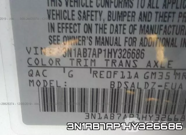 3N1AB7AP1HY326686 фото 5