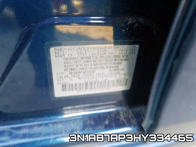 3N1AB7AP3HY334465 фото 2
