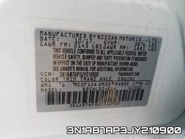 3N1AB7AP3JY210900 фото 2